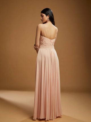 Delphine peach gown