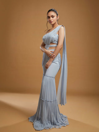 Mae pastel blue sharara set