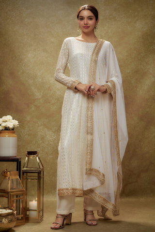 Ivory & gold sequin Kurta pants set