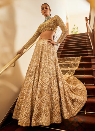 Sara glamour gold lehenga set