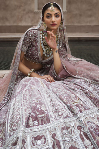 Pink french rose masai trinity lehenga set