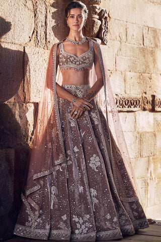 French rose opus lehenga set