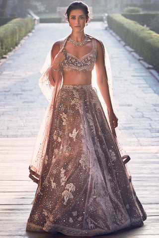 French rose opus lehenga set