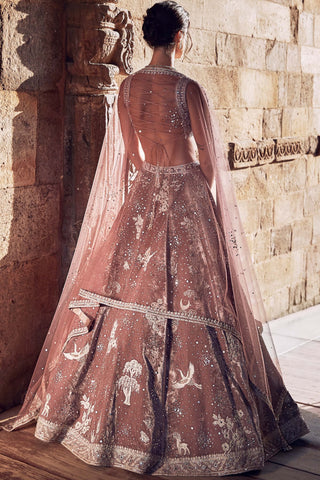 French rose opus lehenga set