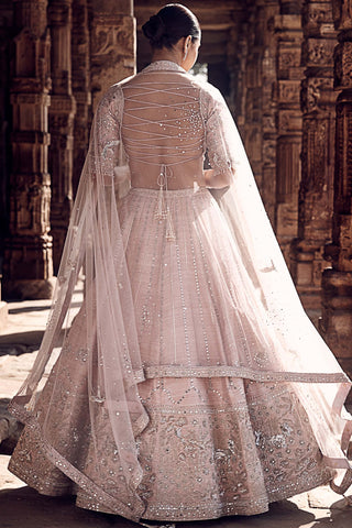 Blush pink tulip sheesha gota lehenga set