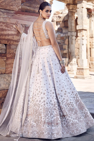 Ivory ekru royal nandi lehenga set