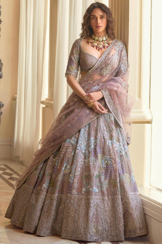 Pink palace of provence - aged lavender lost in time lehenga