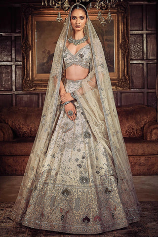 White kamalbagh aurum ekru lost in time lehenga