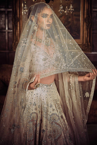 White kamalbagh aurum ekru lost in time lehenga