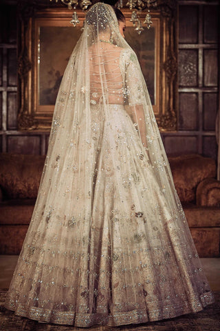 White kamalbagh aurum ekru lost in time lehenga