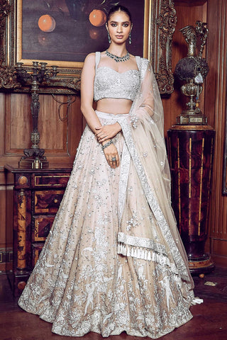 Pink contemporary parsi aged peach lost in time lehenga