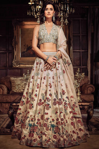 Pink satire japanese pink lost in time lehenga