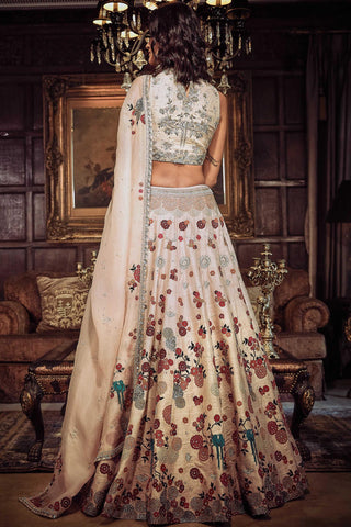 Pink satire japanese pink lost in time lehenga