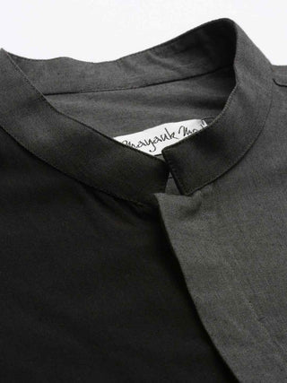 Black grey cotton shirt