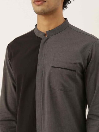 Black grey cotton shirt