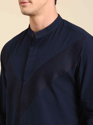 Navy blue malai cotton shirt