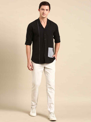 Black malai cotton shirt