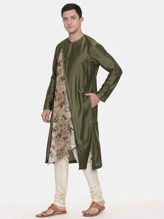 Mehendi green kurta and churidaar