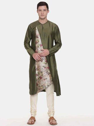 Mehendi green kurta and churidaar