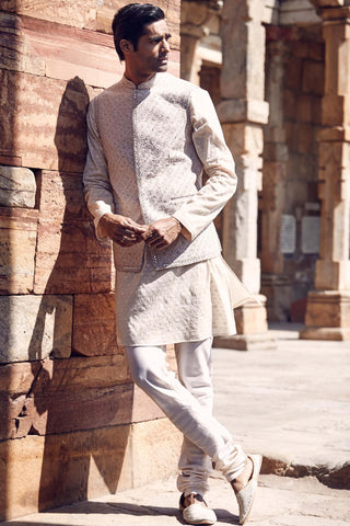 Ivory ecru nayab bandi jacket and kurta set