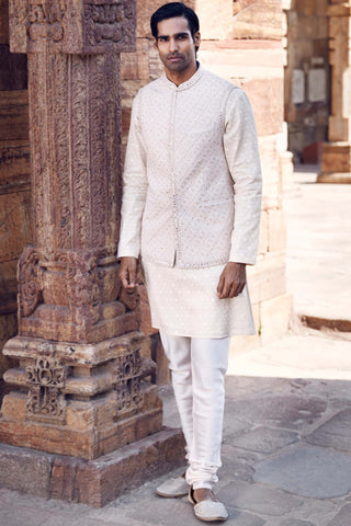 Ivory ecru nayab bandi jacket and kurta set