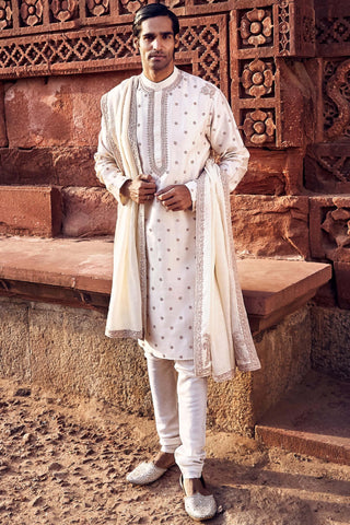 Ivory kora nawab kurta set