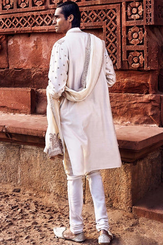 Ivory kora nawab kurta set