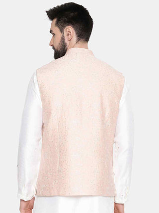 Pink chanderi pink waist jacket