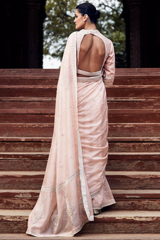 Gulabi kachi kora dori maharani gayatri saree set