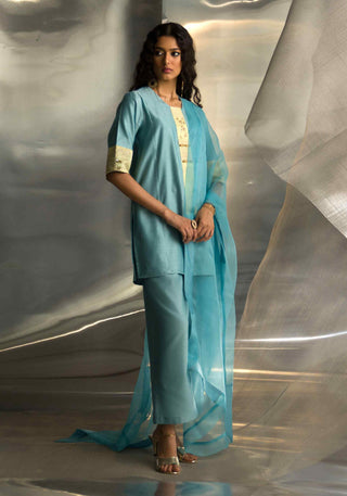 Powder blue short kurta set