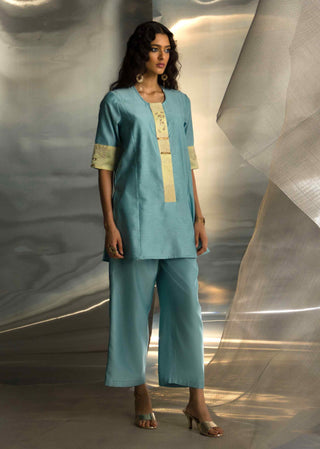 Powder blue short kurta set