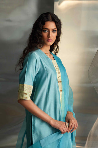 Powder blue short kurta set