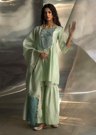 Mint green sharara set