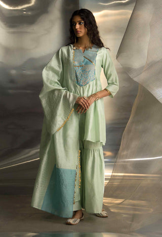 Mint green sharara set