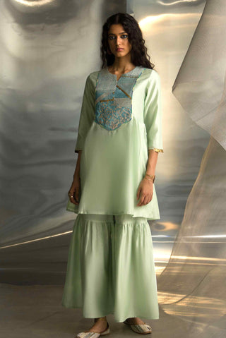 Mint green sharara set