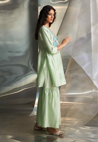 Mint green sharara set