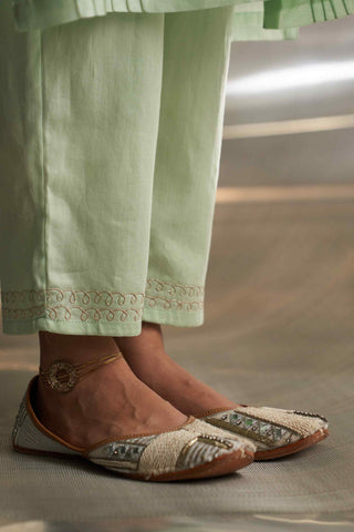 Mint green flared sleeves kurta set