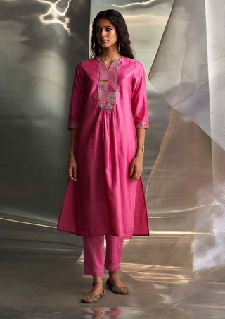 Bloom pink kurta set