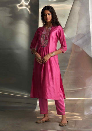 Bloom pink kurta set