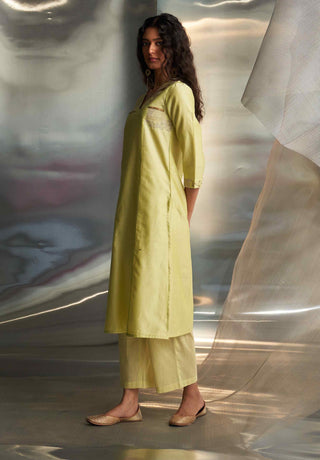 Butter yellow straight kurta set