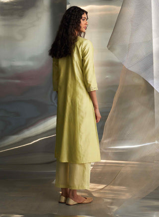 Butter yellow straight kurta set