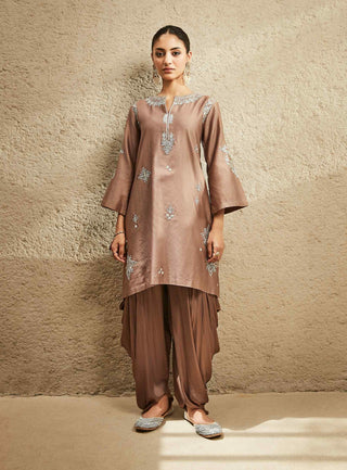 Brown classic kurta and dhoti