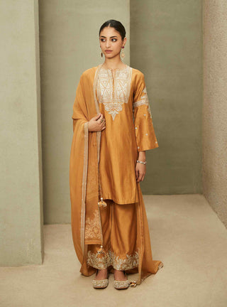 Mustard neo-classic kurta set