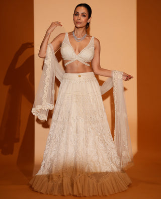 Ivory pearl lehenga