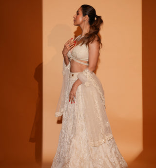 Ivory pearl lehenga