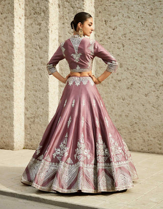 Rose pink global indian lehenga set