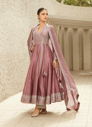 Pink neo-classic angrakha kurta set