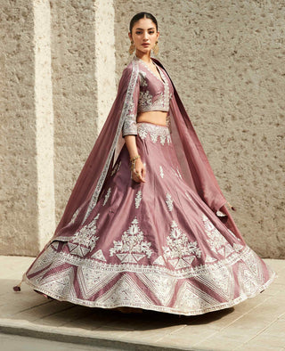 Rose pink global indian lehenga set