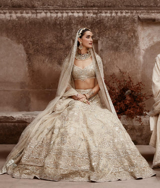 Beige aurum udaibagh lehenga set