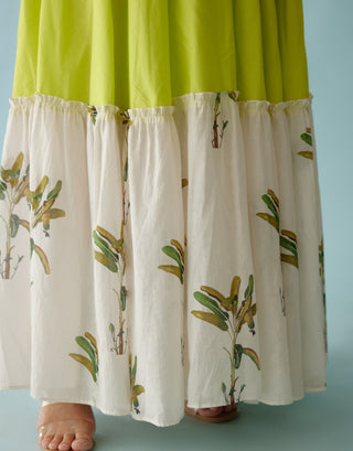 Lime green halter maxi dress